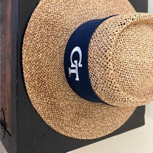Georgia Tech Woven Beach Hat with Navy Band